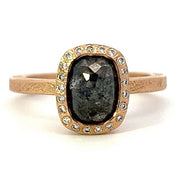 TODD REED 18K Rose Cut Natural Diamond Halo Ring